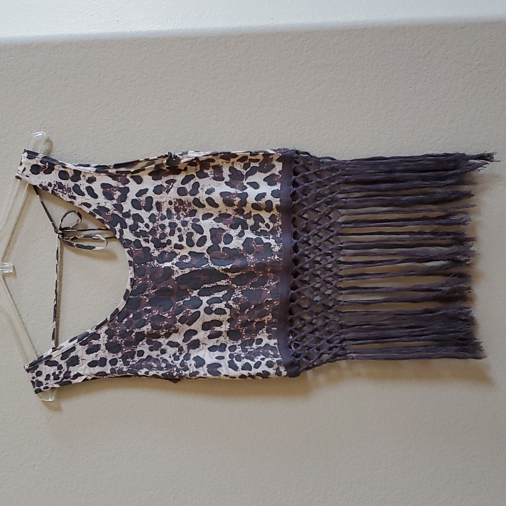 NWOT Vintage Spell leopard Bam Bam top
